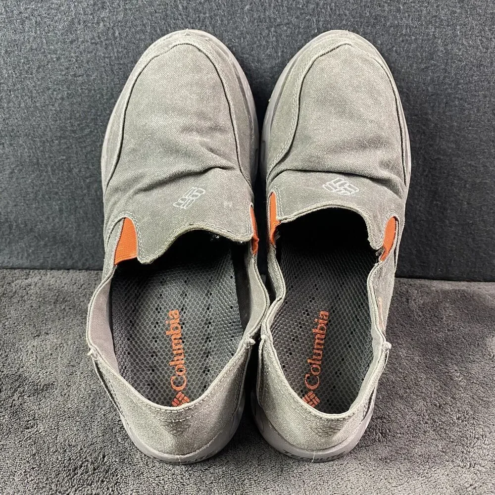 Columbia San Salvador Canvas Water Boat Shoes Mens Size 8 Grey OmniGrip Techlite